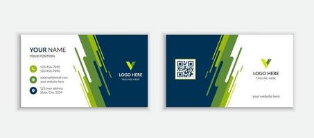 Creative green double-sides horizontal business card design template vector