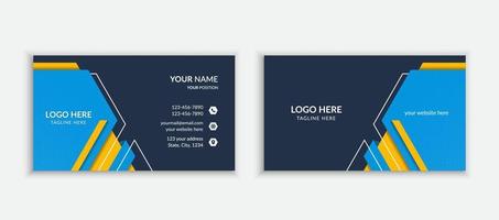Creative and corporate double-side business card template horizontal layout vector