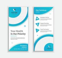 Medical or Healthcare Dl Flyer Design, Covid 19 rack card design template vector