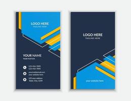 Double-sides dark blue creative portrait business card template vector