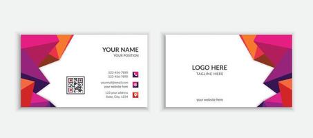 Multi color modern business card design template