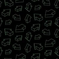 Seamless pattern 3d green cyber arrows. Vector Illustration