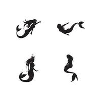 Mermaid logo icon design vector