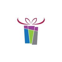caja de regalo, vector de icono de logotipo de tienda de regalos