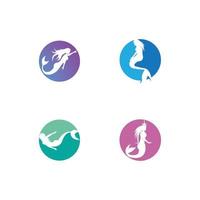 Mermaid logo icon design vector