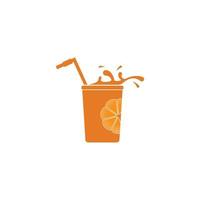 orange juice logo icon vector