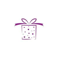 caja de regalo, vector de icono de logotipo de tienda de regalos