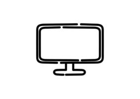 monitor illustration in dotted line style vector