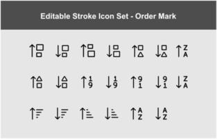 conjunto de iconos de marca de orden delgada vector