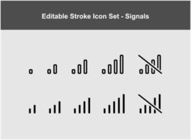 set of thin signal icons