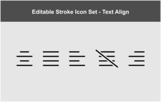 conjunto de iconos de alineación de texto vector