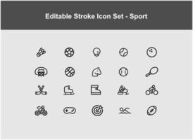 set of thin sport icons vector