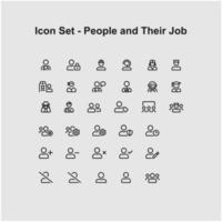 icon of various jobs vector