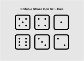 set of thin dice icons vector