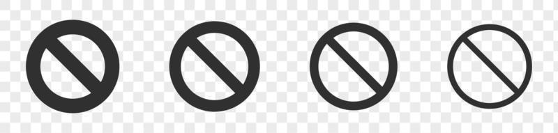 Set of black prohibition sign with no symbol. vector