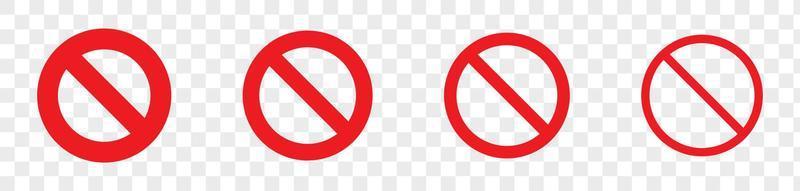 Set of red prohibition sign with no symbol. vector