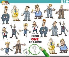 one of a kind task with cartoon businessmen characters vector