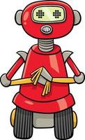 cartoon funny red robot fantasy character vector