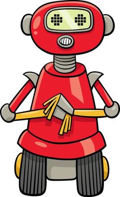 cartoon funny red robot fantasy character