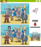 differences educational game with cartoon businessmen vector