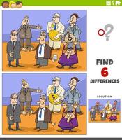 differences educational game with comic businessmen vector