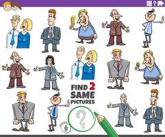 find two same cartoon people characters educational task vector