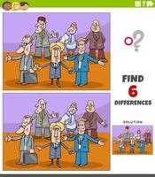 differences educational game with comic men or businessmen vector