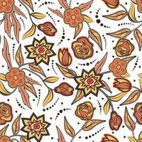 seamless pattern floral style traditional batik, pattern for fabric textile. vector