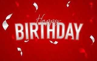 happy birthday text on red background vector