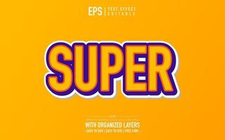 super text effect on orange background vector