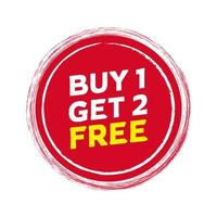 label buy one get two free vector