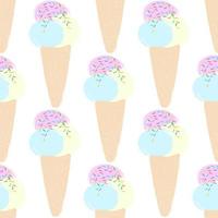 Seamless pattern illustration the ice cream in cartoon style pastel color vector