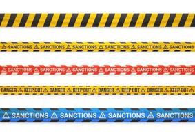 Tape with Sanctions word. Vector template