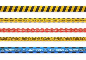 Tape with Sanctions word. Vector template