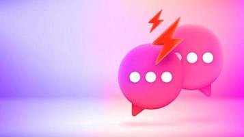 Two speech balloons. Bad conversation concept. Vector 3d banner with copy space