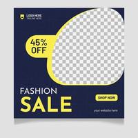 Fashion sale social media post template vector