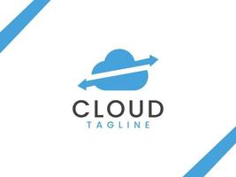cloud share logo template, arrow and cloud concepts vector