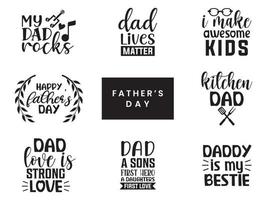 fathers day quote set vector