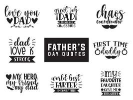 Father's Day Vector Set, father's day quote sticker bundle