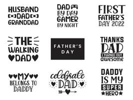 Set of lettering quotes for fathers day vector