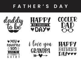 Set of lettering quotes for fathers day vector