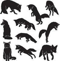 fox silhouette collection vector