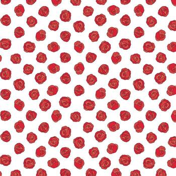 Hand drawn vector illustration of red rose pattern.Pattern for textile, fabric,wrapping paper.
