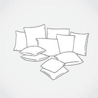 Hand drawn vector illustration of square pillow.