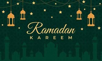 Ramadan Kareem horizontal vector banner. Ramadan Kareem greeting card. Islamic background. Vector illustration