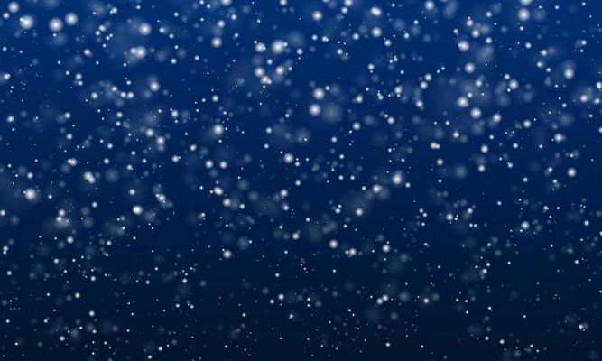 Falling snow flakes banner. White snowflakes flying in the air. Snow flakes, snow background. Winter snowfall illustration