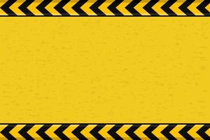 Contruction warning sign yellow black line arrow design background vector