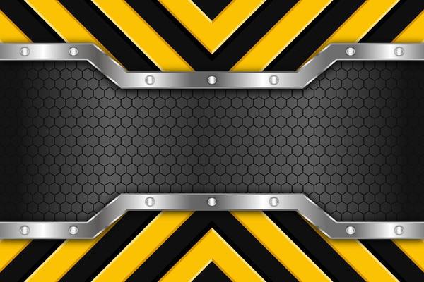 Metal texture yellow black arrow line vertical vector illustration design background