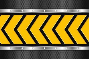 Metal texture yellow black arrow line vector illustration design background