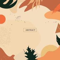 Artistic abstract background template with autumn theme, with hand drawn style vector